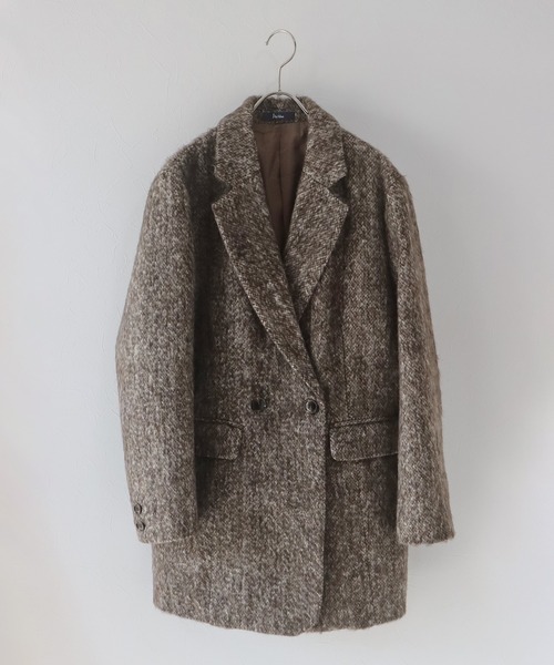J by blue(ジェイバイブルー)の「シャギーハーフコート(ピーコート・レディース・ブラウン/チャコールグレー・MEDIUM)」の14枚目の写真
