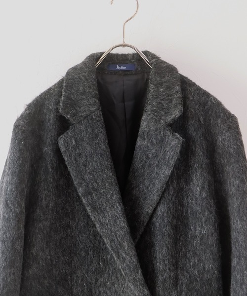 J by blue(ジェイバイブルー)の「シャギーハーフコート(ピーコート・レディース・ブラウン/チャコールグレー・MEDIUM)」の4枚目の写真