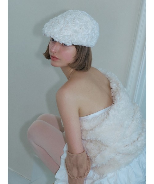 ROSE COIL FLAT CAP IN CREAM（ハンチング/ベレー帽）｜POESIEDAME