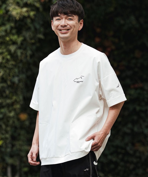 CALL&RESPONSE(コールアンドレスポンス)の「mt10125- 刺繍半袖PO-NOBIRU P Tシャツ(262-1324-20)(Tシャツ/カットソー・メンズ・ホワイト/ブラック・4/2)」の1枚目の写真