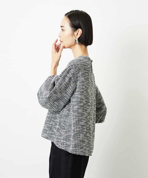 MICHEL KLEIN(ミッシェル・クラン)の「ツィードライクプルオーバー(Tシャツ/カットソー・レディース・ネイビー/グレー・38)」の22枚目の写真