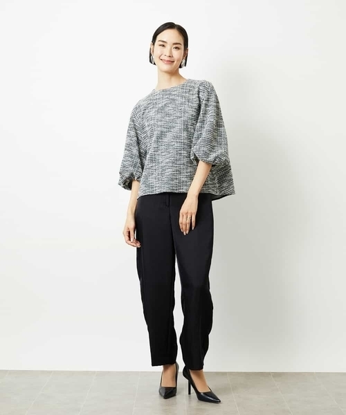 MICHEL KLEIN(ミッシェル・クラン)の「ツィードライクプルオーバー(Tシャツ/カットソー・レディース・ネイビー/グレー・38)」の21枚目の写真