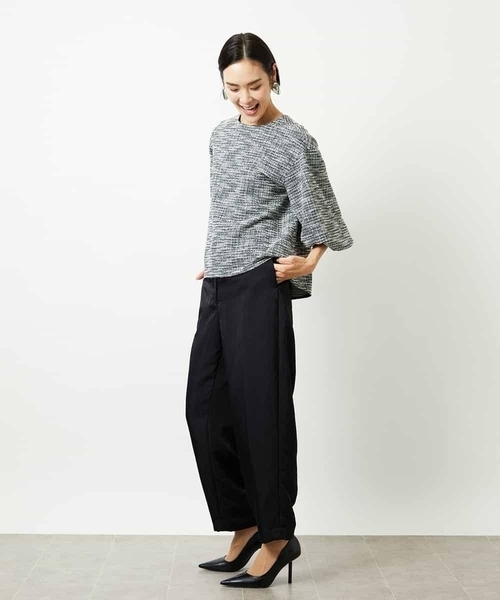 MICHEL KLEIN(ミッシェル・クラン)の「ツィードライクプルオーバー(Tシャツ/カットソー・レディース・ネイビー/グレー・38)」の20枚目の写真
