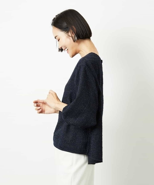 MICHEL KLEIN(ミッシェル・クラン)の「ツィードライクプルオーバー(Tシャツ/カットソー・レディース・ネイビー/グレー・38)」の17枚目の写真