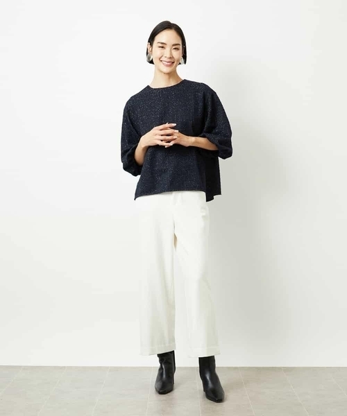 MICHEL KLEIN(ミッシェル・クラン)の「ツィードライクプルオーバー(Tシャツ/カットソー・レディース・ネイビー/グレー・38)」の16枚目の写真