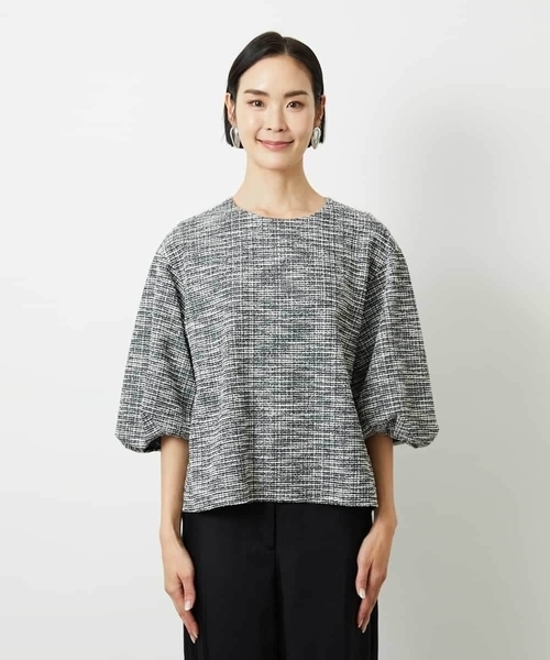 MICHEL KLEIN(ミッシェル・クラン)の「ツィードライクプルオーバー(Tシャツ/カットソー・レディース・ネイビー/グレー・38)」の13枚目の写真