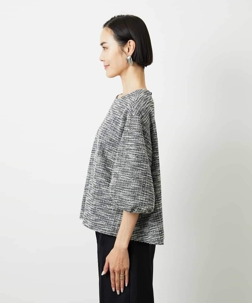 MICHEL KLEIN(ミッシェル・クラン)の「ツィードライクプルオーバー(Tシャツ/カットソー・レディース・ネイビー/グレー・38)」の12枚目の写真
