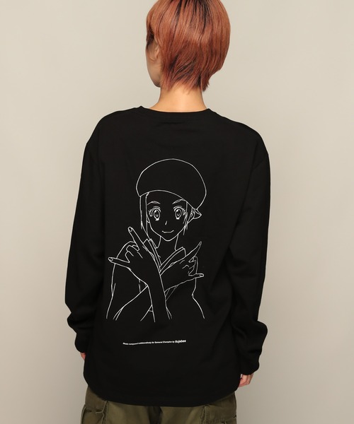 YEN TOWN MARKET（イェンタウンマーケット）の「【SAMURAI CHAMPLOO】FUU シルエット ロングスリーブTEE（Tシャツ/カットソー・メンズ・ブラック/ホワイト・M/XL/L）」の2枚目の写真