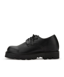 DIFFERSHOE（ディファーシュー）の「704 チャンキー ダービーシューズ 7CM マットブラック [マット]（ドレスシューズ）」