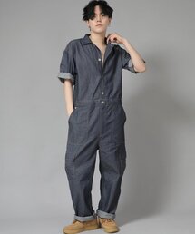 SAINTCREW（セントクルー）の「Retroline Cargo Short Sleeve Jumpsuit RLC-514 Denim Light Indigo（つなぎ/オールインワン・メンズ）」