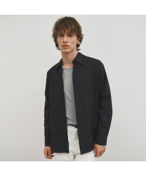 WEDNESDAY OASIS（ウェンズデーオアシス）の「ドライタッチピュアコットンシャツ_4COLORW25-SH02（シャツ/ブラウス・メンズ・ブラウン/チャコール/アイボリー/ブルー・MEDIUM/LARGE）」の2枚目の写真