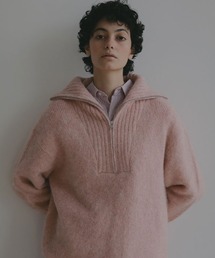ハーフジップ」に該当するニット/セーター（ピンク/桃色系・無地