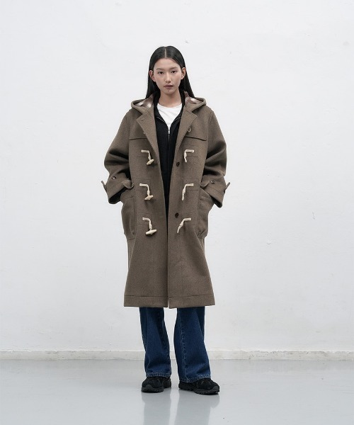 GENERAL IDEA（ジェネラルアイデア）の「【GENERAL IDEA】ウールブレンドダッフルロングコート / WOOL BLEND DUFFEL LONG COAT（ダッフルコート・レディース・ネイビー/モカ・L/M/S）」の6枚目の写真