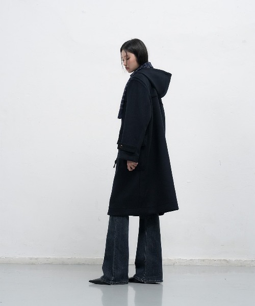 GENERAL IDEA（ジェネラルアイデア）の「【GENERAL IDEA】ウールブレンドダッフルロングコート / WOOL BLEND DUFFEL LONG COAT（ダッフルコート・レディース・ネイビー/モカ・L/M/S）」の14枚目の写真