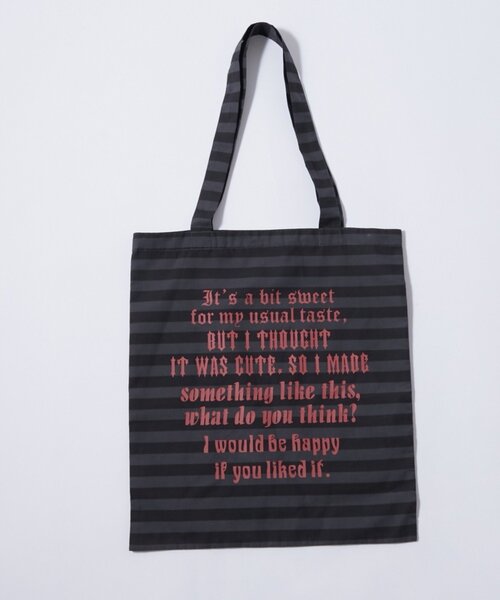 WHO'S WHO gallery（フーズフーギャラリー）の「【WEB限定】ASSORTED MESSAGE LOGO TOTE BAG（トートバッグ・レディース・ホワイト系その他/ブラウン/ブラック系その他/チャコールグレー/ブラック・FREE）」の9枚目の写真