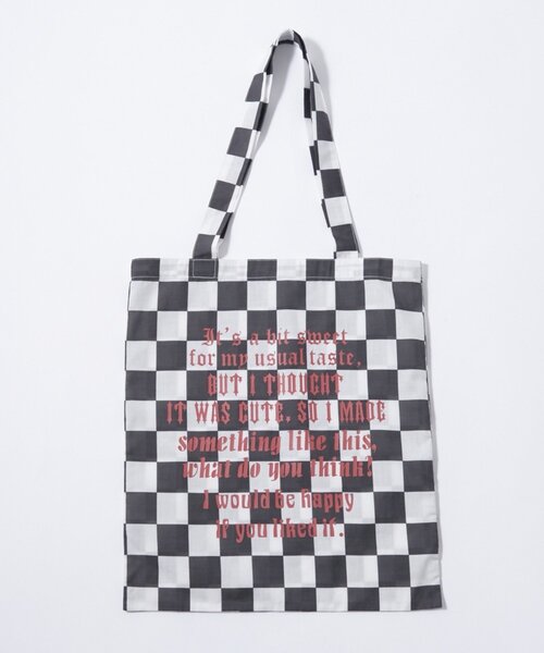 WHO'S WHO gallery（フーズフーギャラリー）の「【WEB限定】ASSORTED MESSAGE LOGO TOTE BAG（トートバッグ・レディース・ホワイト系その他/ブラウン/ブラック系その他/チャコールグレー/ブラック・FREE）」の11枚目の写真