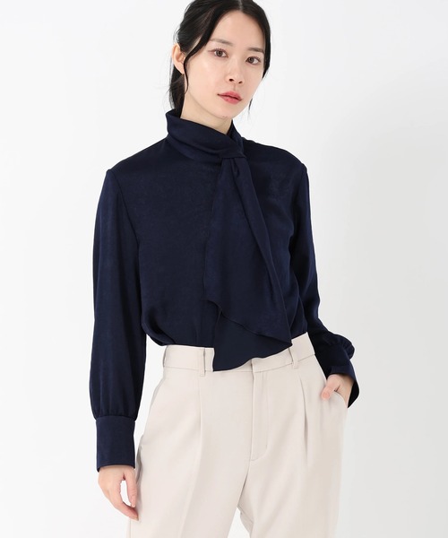 STRAWBERRY-FIELDS（ストロベリーフィールズ）の「ロイヤルヴィンテージサテン_サイドボウタイブラウス（シャツ/ブラウス・レディース・ピンク系その他/オフホワイト・2）」の3枚目の写真