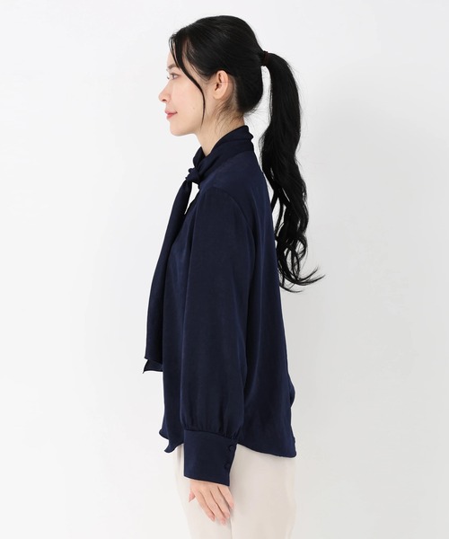 STRAWBERRY-FIELDS（ストロベリーフィールズ）の「ロイヤルヴィンテージサテン_サイドボウタイブラウス（シャツ/ブラウス・レディース・ピンク系その他/オフホワイト・2）」の4枚目の写真