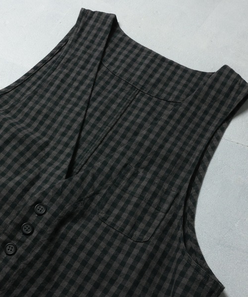 soulberry（ソウルベリー）の「ギンガムチェックのサロペット（サロペット/オーバーオール・レディース・チャコール・M/L/LL/3L/4L/5L）」の14枚目の写真