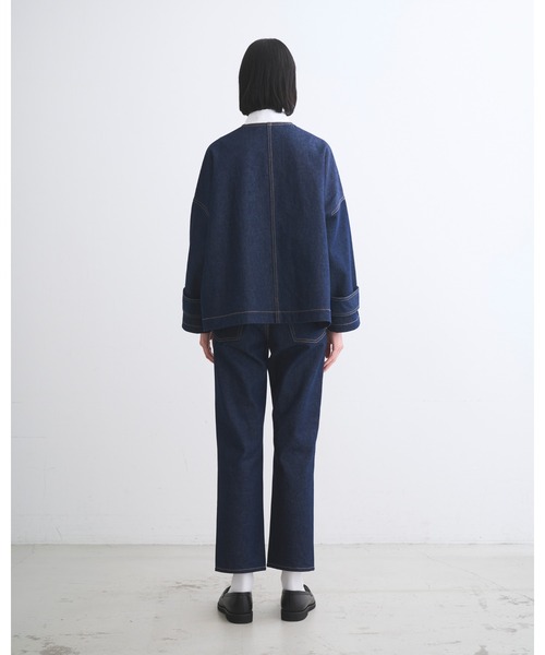 Traditional Weatherwear(トラディショナルウェザーウェア)の「MALTON N/C SHORT DENIM(ステンカラーコート・レディース・ワンウォッシュ・34/32/30)」の5枚目の写真