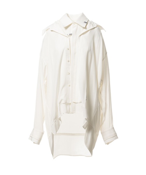 Maison MIHARA YASUHIRO(メゾンミハラヤスヒロ)の「Double Layered Shirt(シャツ/ブラウス・レディース・ホワイト/ブラック・36)」の1枚目の写真