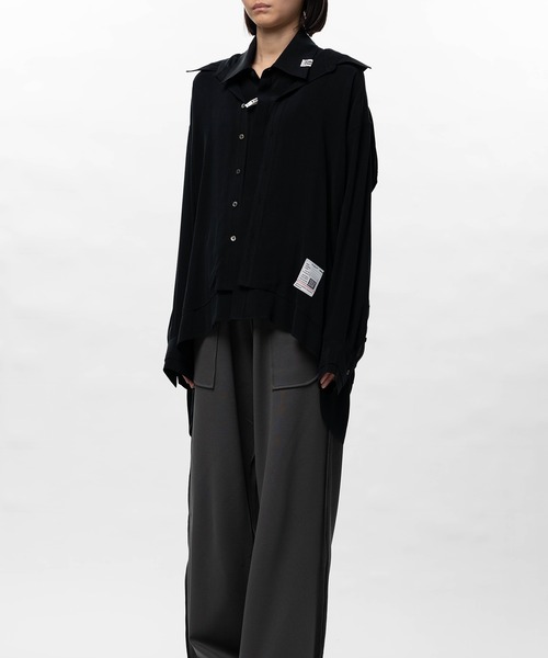 Maison MIHARA YASUHIRO(メゾンミハラヤスヒロ)の「Double Layered Shirt(シャツ/ブラウス・レディース・ホワイト/ブラック・36)」の7枚目の写真
