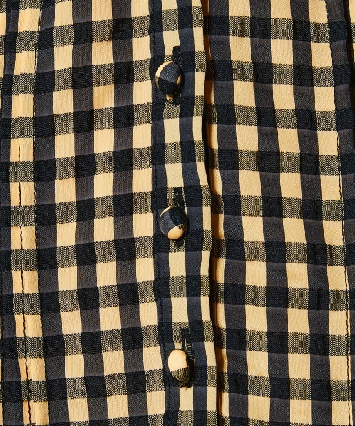 DOUBLE STANDARD CLOTHING(ダブルスタンダードクロージング)の「ギンガムチェック シャーリングオフショルトップス(シャツ/ブラウス・レディース・オレンジ・36/38)」の6枚目の写真