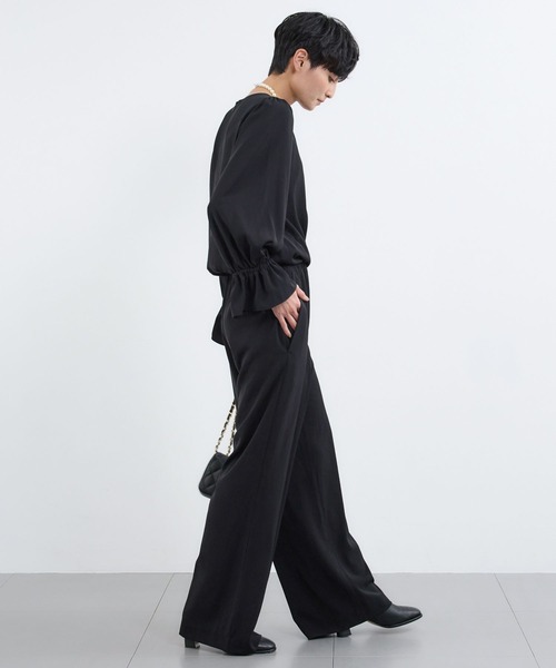 BARNYARDSTORM(バンヤードストーム)の「BARNYARDSTORM / ダブルクロスジャンプスーツ / マシンウォッシャブル(つなぎ/オールインワン・レディース・カーキ/ブラック・M/S)」の10枚目の写真