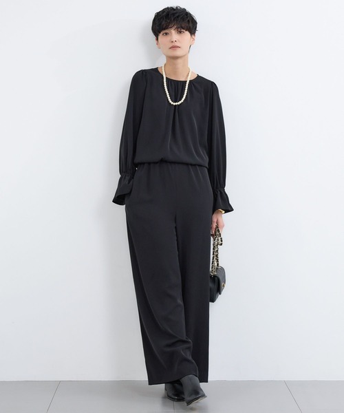 BARNYARDSTORM(バンヤードストーム)の「BARNYARDSTORM / ダブルクロスジャンプスーツ / マシンウォッシャブル(つなぎ/オールインワン・レディース・カーキ/ブラック・M/S)」の15枚目の写真