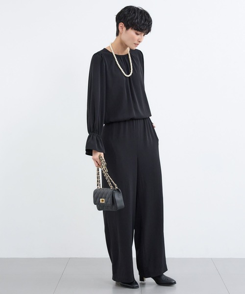 BARNYARDSTORM(バンヤードストーム)の「BARNYARDSTORM / ダブルクロスジャンプスーツ / マシンウォッシャブル(つなぎ/オールインワン・レディース・カーキ/ブラック・M/S)」の16枚目の写真