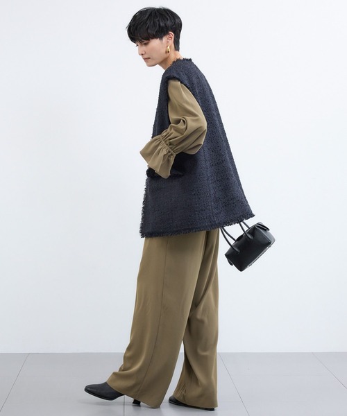 BARNYARDSTORM(バンヤードストーム)の「BARNYARDSTORM / ダブルクロスジャンプスーツ / マシンウォッシャブル(つなぎ/オールインワン・レディース・カーキ/ブラック・M/S)」の12枚目の写真