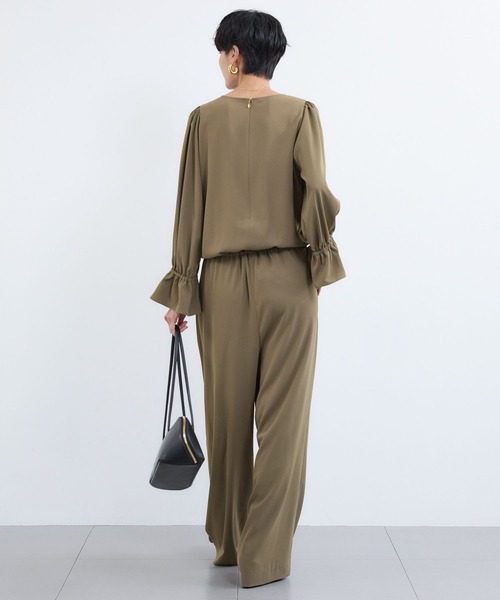 BARNYARDSTORM(バンヤードストーム)の「BARNYARDSTORM / ダブルクロスジャンプスーツ / マシンウォッシャブル(つなぎ/オールインワン・レディース・カーキ/ブラック・M/S)」の7枚目の写真