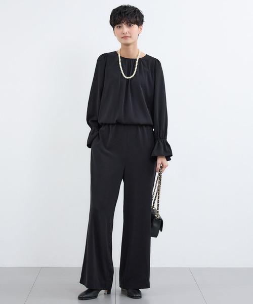 BARNYARDSTORM(バンヤードストーム)の「BARNYARDSTORM / ダブルクロスジャンプスーツ / マシンウォッシャブル(つなぎ/オールインワン・レディース・カーキ/ブラック・M/S)」の8枚目の写真