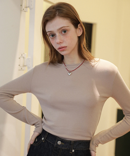 LOSSYROW(ロッシロー)の「Lossy Slim Long Sleeve Beige(Tシャツ/カットソー・レディース・その他・FREE)」の1枚目の写真