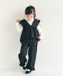 apres les cours | 【セットアップ】リボンフリルベスト&フリルパンツ2Pセット(セットアップ)