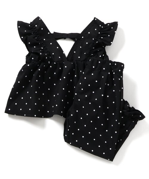 apres les cours（アプレレクール）の「【セットアップ】リボンフリルベスト&フリルパンツ2Pセット（セットアップ・キッズ・ドット/インディゴブルー・140/130/120/110/100/90/80）」の18枚目の写真