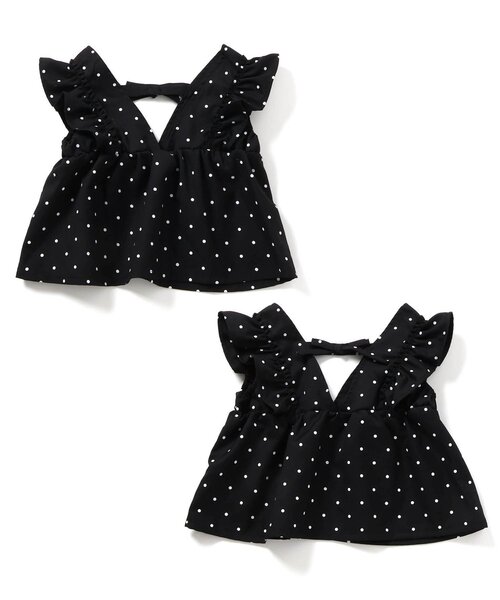 apres les cours（アプレレクール）の「【セットアップ】リボンフリルベスト&フリルパンツ2Pセット（セットアップ・キッズ・ドット/インディゴブルー・140/130/120/110/100/90/80）」の20枚目の写真