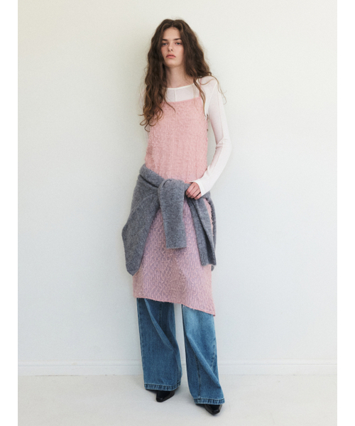 ETMON(エトモン)の「Fringe Lace Slip Dress, Pink(ワンピース・レディース・その他・FREE)」の2枚目の写真