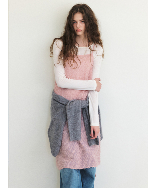 ETMON(エトモン)の「Fringe Lace Slip Dress, Pink(ワンピース・レディース・その他・FREE)」の3枚目の写真