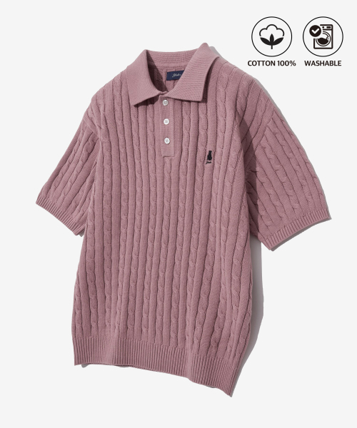 YALE(イェール)の「ヘリテージ ダン 半袖ポロニット ヴィンテージピンク(Tシャツ/カットソー・レディース・その他・S/M/L)」の14枚目の写真