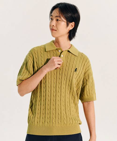 YALE(イェール)の「ヘリテージ ダン 半袖ポロニット ヴィンテージピンク(Tシャツ/カットソー・レディース・その他・S/M/L)」の6枚目の写真