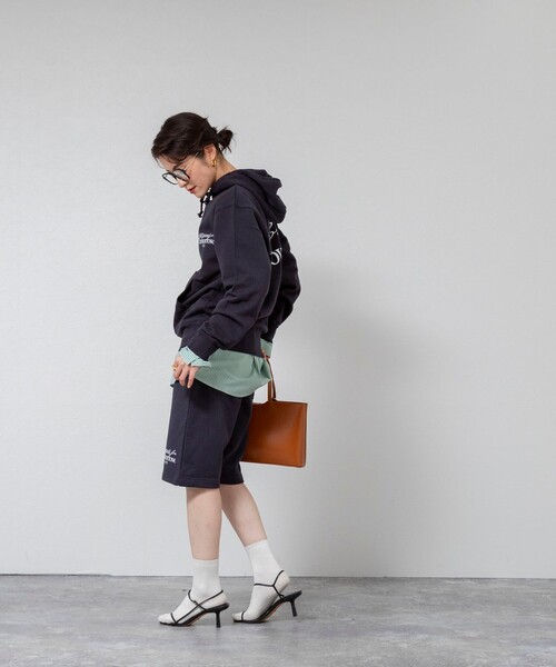 MAQWEL(マクウェル)の「【MAQWEL/マクウェル】《セットアップ対応》ウォッシャブルAgfT HALF-PANTS(スウェットパンツ・レディース・ネイビー/グレー・FREE)」の6枚目の写真