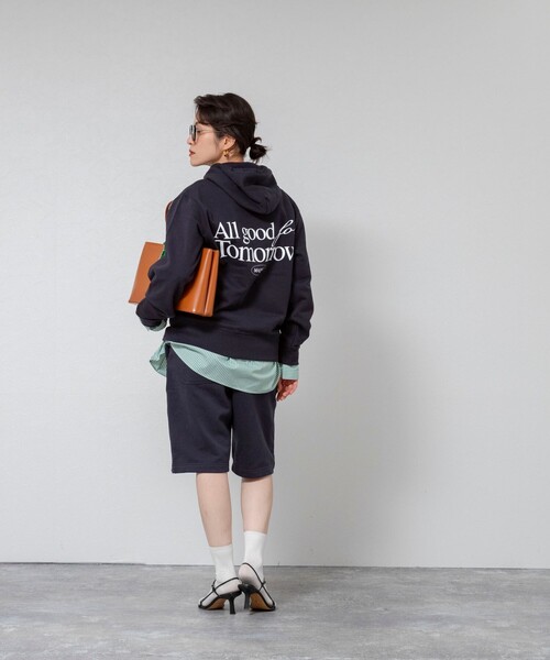 MAQWEL(マクウェル)の「【MAQWEL/マクウェル】《セットアップ対応》ウォッシャブルAgfT HALF-PANTS(スウェットパンツ・レディース・ネイビー/グレー・FREE)」の7枚目の写真