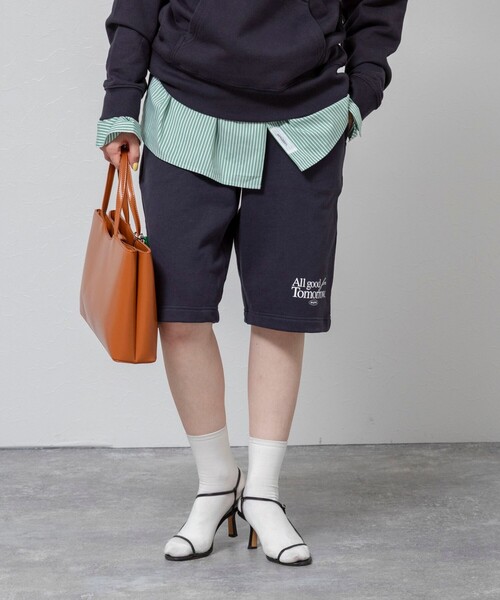 MAQWEL(マクウェル)の「【MAQWEL/マクウェル】《セットアップ対応》ウォッシャブルAgfT HALF-PANTS(スウェットパンツ・レディース・ネイビー/グレー・FREE)」の9枚目の写真