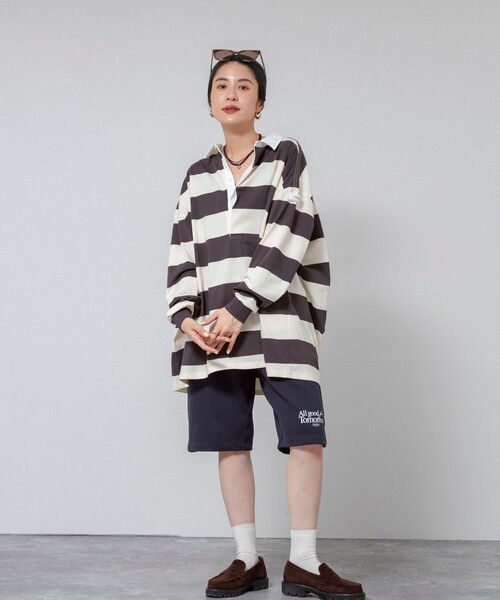 MAQWEL(マクウェル)の「【MAQWEL/マクウェル】《セットアップ対応》ウォッシャブルAgfT HALF-PANTS(スウェットパンツ・レディース・ネイビー/グレー・FREE)」の12枚目の写真