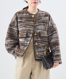 journal standard L'essage | 【一部店舗＆WEB限定】GIOLICATWEED ドルマンジャケット 2(ノーカラージャケット)