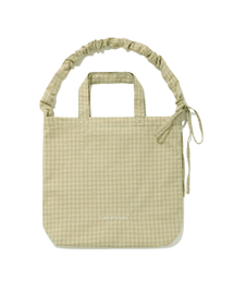 クローバーハートチェックシャーリングエコバッグ Olive