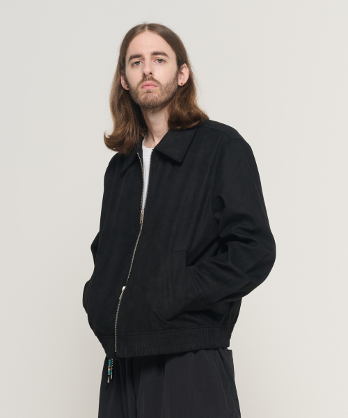 CARGOBROS（カーゴブロス）の「スエードジップアップブルゾンジャケット（ブラック）（MA-1・メンズ・その他・XL/XXX-LARGE/2XL）」の2枚目の写真
