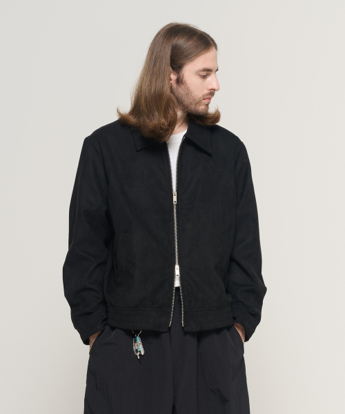 CARGOBROS（カーゴブロス）の「スエードジップアップブルゾンジャケット（ブラック）（MA-1・メンズ・その他・XL/XXX-LARGE/2XL）」の4枚目の写真