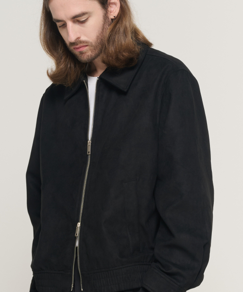 CARGOBROS（カーゴブロス）の「スエードジップアップブルゾンジャケット（ブラック）（MA-1・メンズ・その他・XL/XXX-LARGE/2XL）」の5枚目の写真